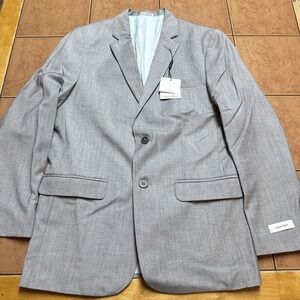 New Sz 16R Calvin Klein Boys Suit Jacket‎ Sport Coat Blazer Gray Modern Fit NWT